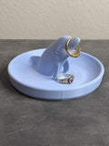 Dolphin Ring Holder Jewelry Dish with Ring Post, PHA Biopolymer, Made to Order