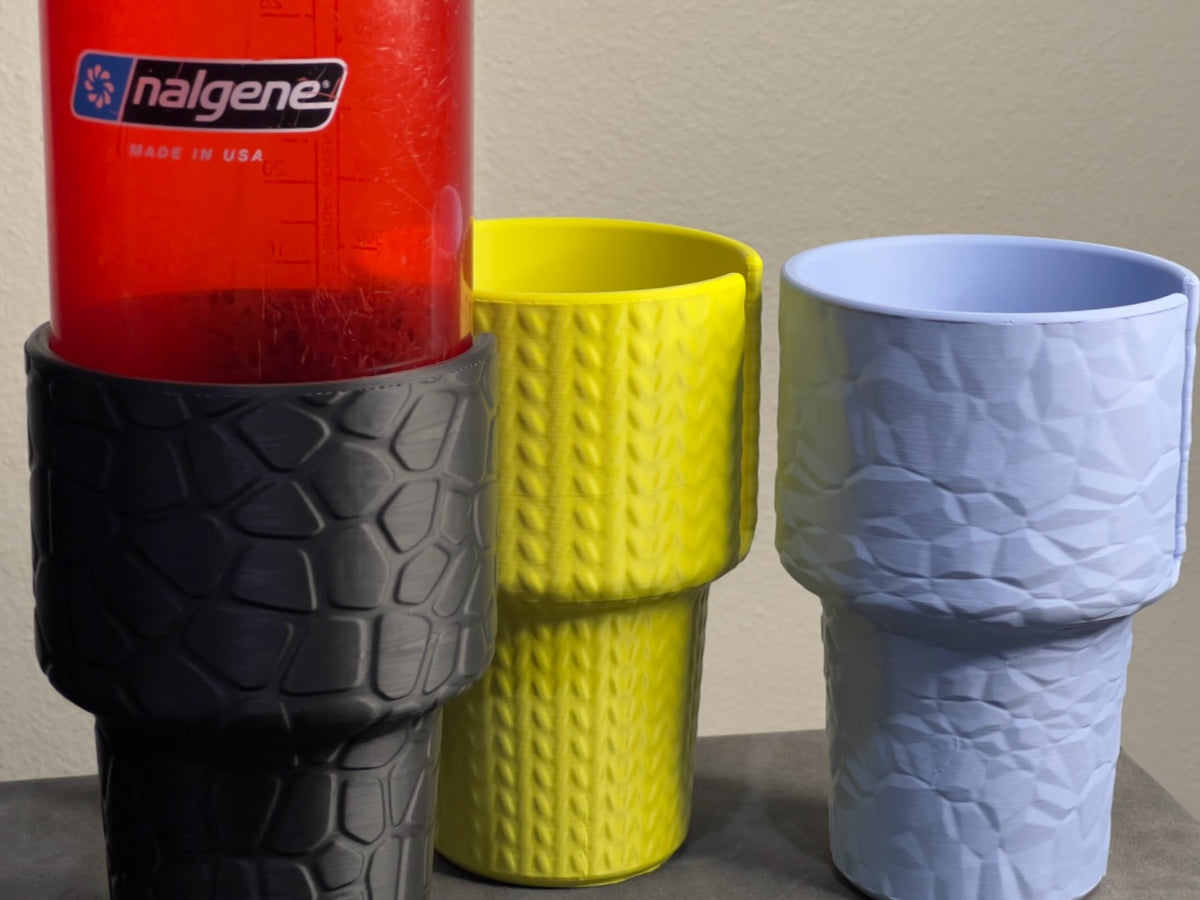 Nalgene Bottle Car Cup Holder Adapter - Heat Resistant PHA Biopolymer, Red Bull Can Slot