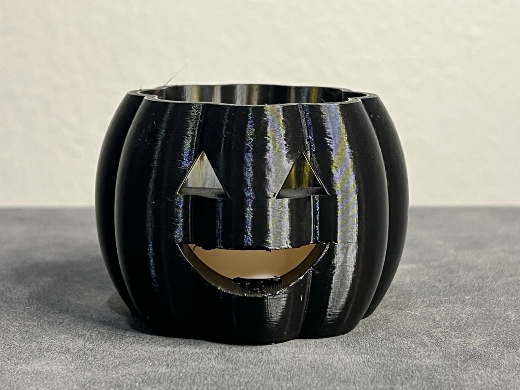 Set of 4 Jack-o’-Lantern LED Tea Light Holders : Eco-Friendly Material,  Halloween Décor