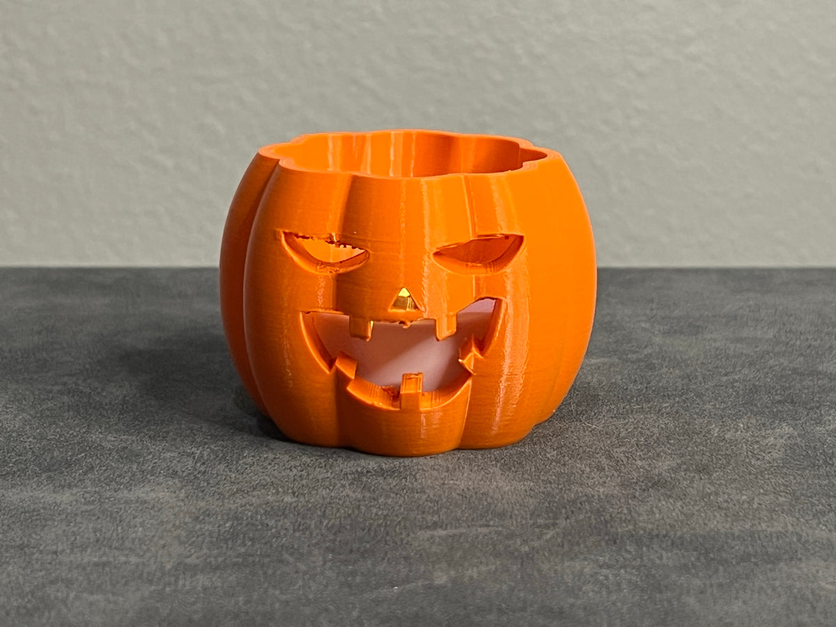 Set of 4 Jack-o’-Lantern LED Tea Light Holders : Eco-Friendly Material,  Halloween Décor