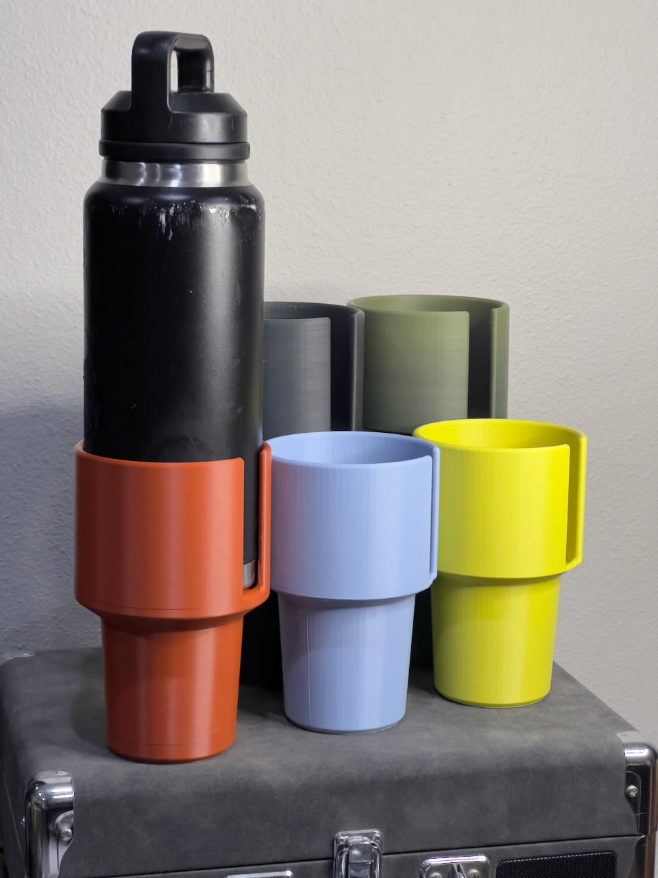 Yeti 36oz/26oz Bottle Car Cup Holder Adapter - Heat Resistant PHA Biopolymer, Red Bull Can Slot