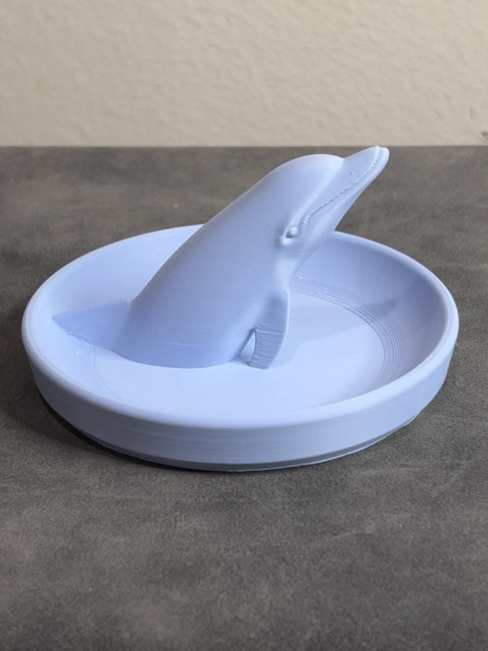 Dolphin Ring Holder Jewelry Dish with Ring Post, PHA Biopolymer, Made to Order