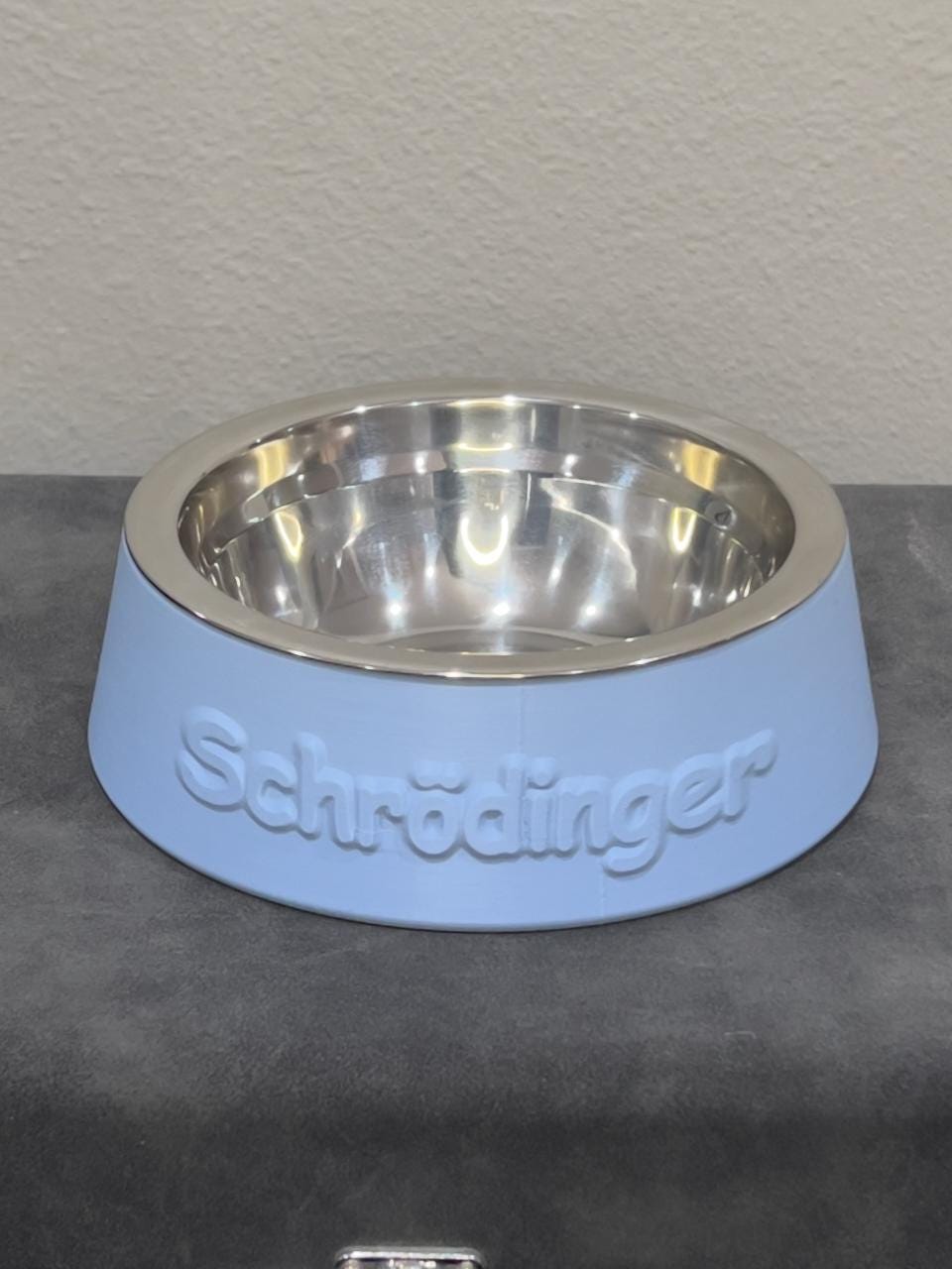 Elevated Cat Bowl Customized with your Pet's Name - Stainless Steel Insert - Raised Pet Dish