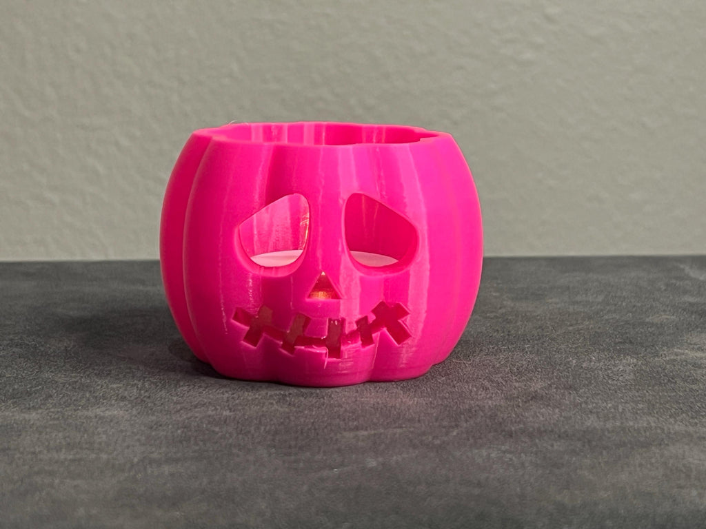 Set of 4 Jack-o’-Lantern LED Tea Light Holders : Eco-Friendly Material,  Halloween Décor